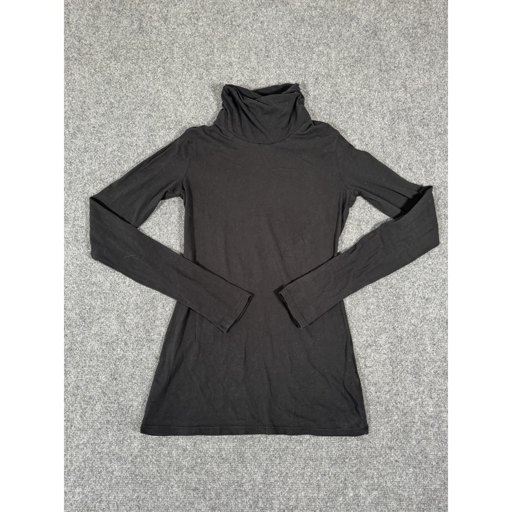 James Perse Standard Supima Cotton Turtleneck Top WBJ3347 Size 1‎ Small Black